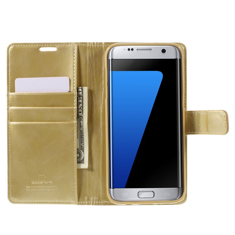 MERCURY GOOSPERY Blue Moon Leather Cover for Samsung Galaxy S7 edge G935 - Gold-8