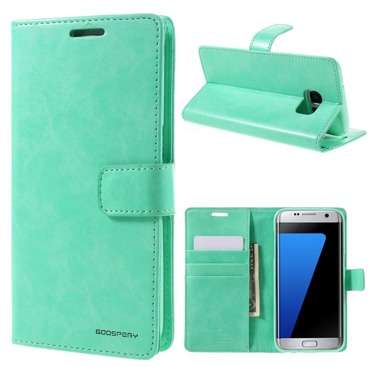 MERCURY GOOSPERY Blue Moon Leather Cover for Samsung Galaxy S7 edge G935 - Cyan-1