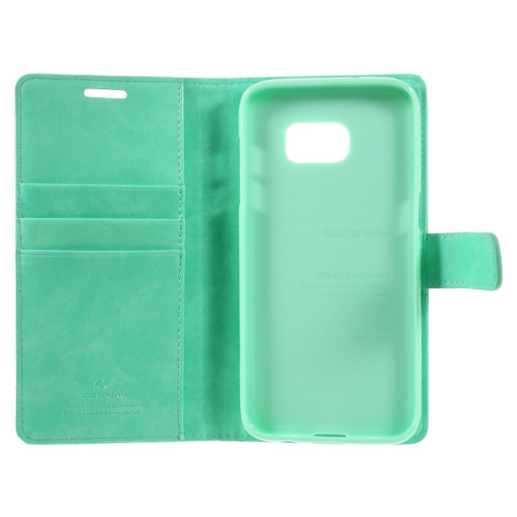 MERCURY GOOSPERY Blue Moon Leather Cover for Samsung Galaxy S7 edge G935 - Cyan-10