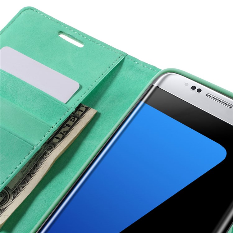MERCURY GOOSPERY Blue Moon Leather Cover for Samsung Galaxy S7 edge G935 - Cyan-9