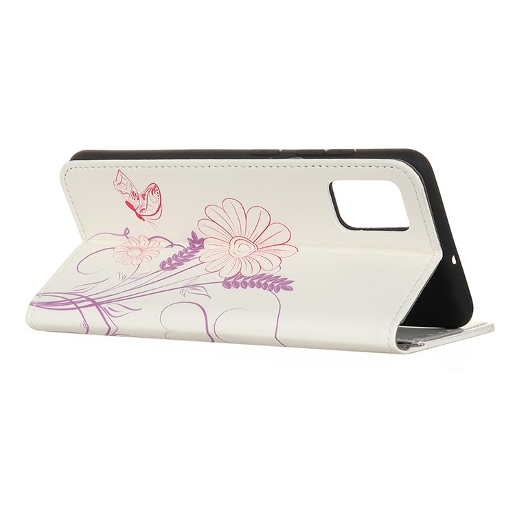 Pattern Printing Leather Wallet Case for Samsung Galaxy S20 Plus/S20 Plus 5G - Flowers Pattern-3