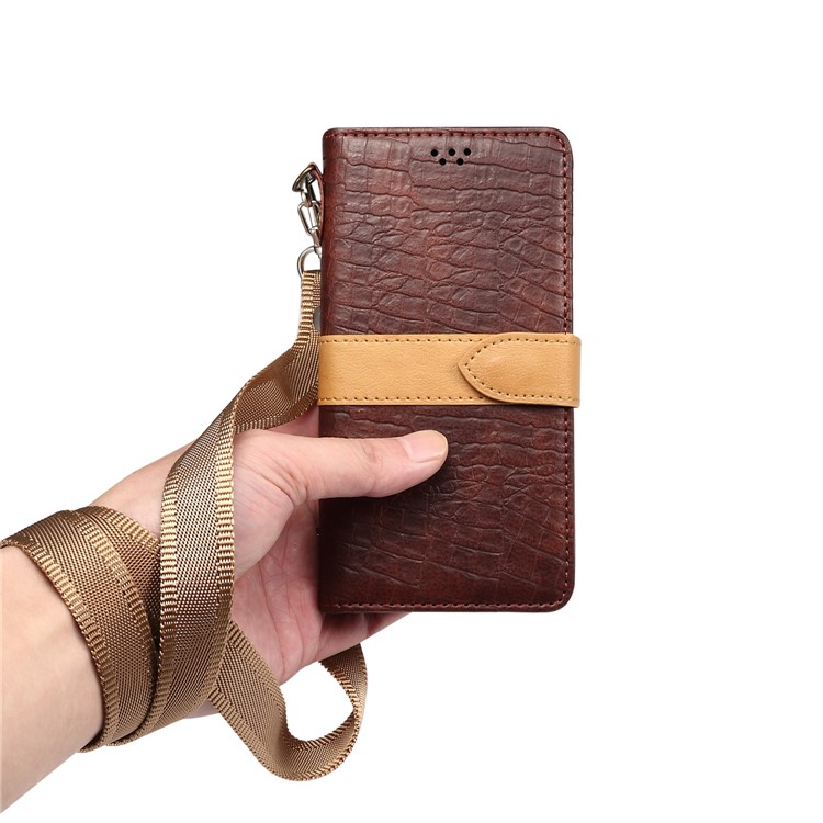 Crocodile Surface PU Leather Wallet Case for Samsung Galaxy S10 - Brown-6