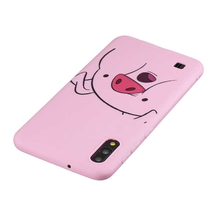 For Samsung Galaxy A10 Pattern Printing TPU Phone Case with Silicone Strap - Pink-5