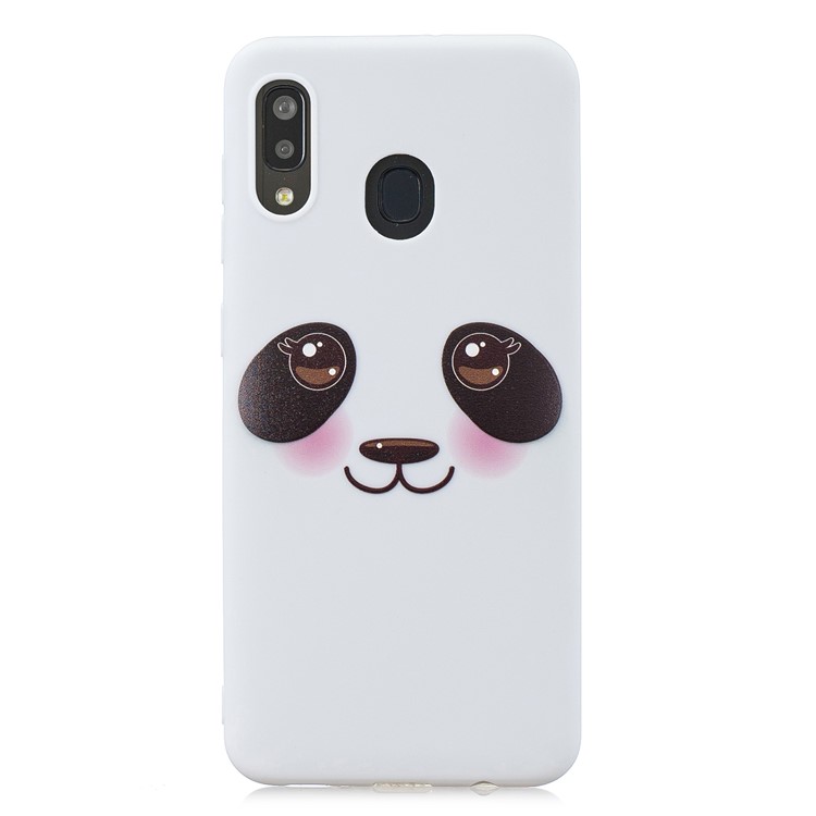 Pattern Printing TPU Cell Phone Case with Silicone Strap for Samsung Galaxy A20/A30 - White/Eyes-2