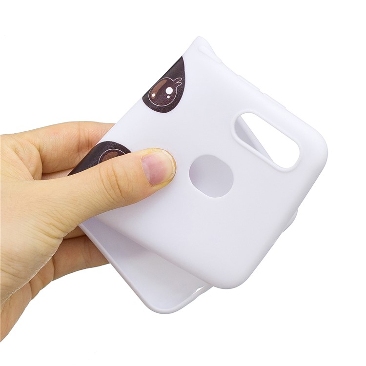 Pattern Printing TPU Cell Phone Case with Silicone Strap for Samsung Galaxy A20/A30 - White/Eyes-5