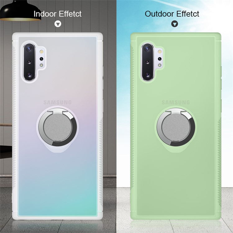 Color Changing TPU+PC Case with Kickstand for Samsung Galaxy Note 10 Plus/Note 10 Plus 5G - Green