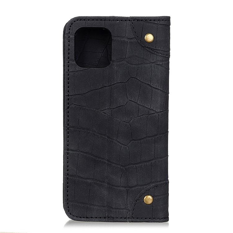 Crocodile Texture Auto-absorbed Split Leather Wallet Cover for Samsung Galaxy S20 Plus - Black-3