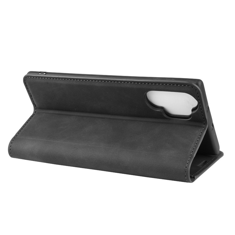 Auto-absorbed Vintage Leather Wallet Cover for Samsung Galaxy Note 10 Plus 5G/Note 10 Plus - Black-5