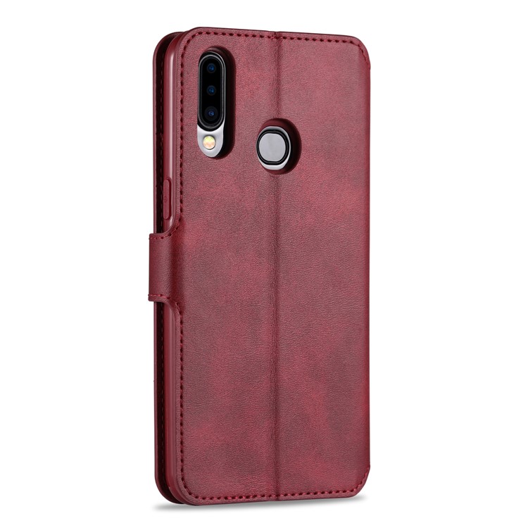 AZNS Wallet Leather Stand Case for Samsung Galaxy A20s - Red-4