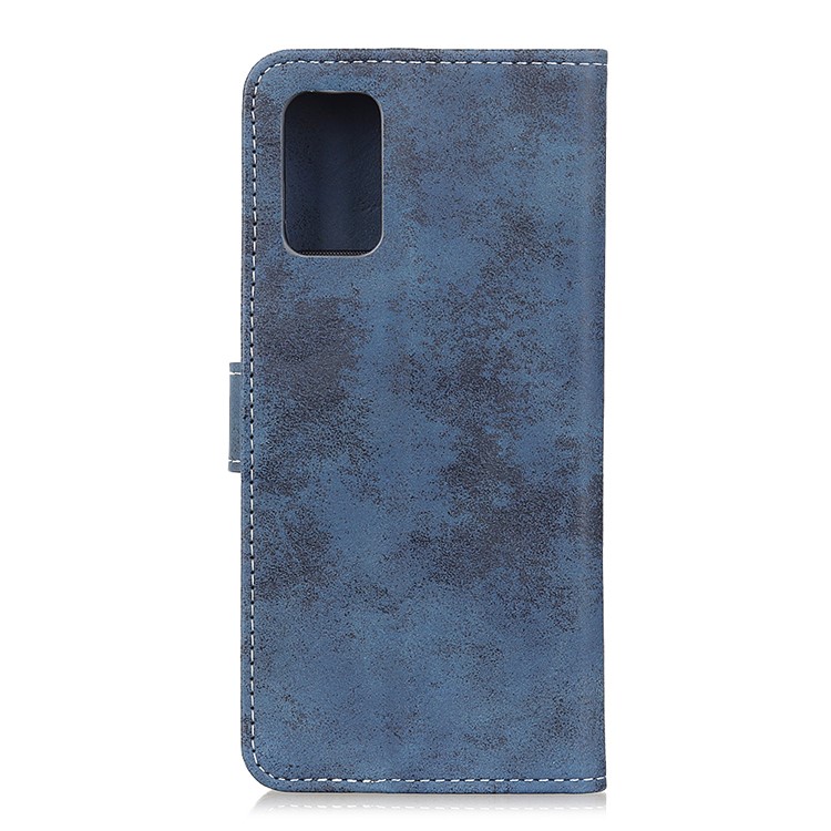 Vintage Style PU Leather Wallet Stand Mobile Cover for Samsung Galaxy A71 - Blue-10