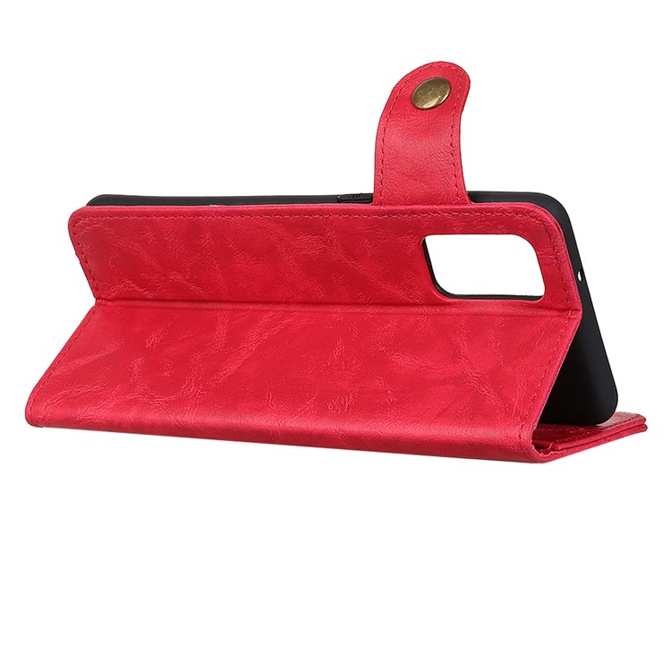 S-Shaped Crazy Horse PU Leather Stand Protective Case for Samsung Galaxy S20 Plus - Red-11