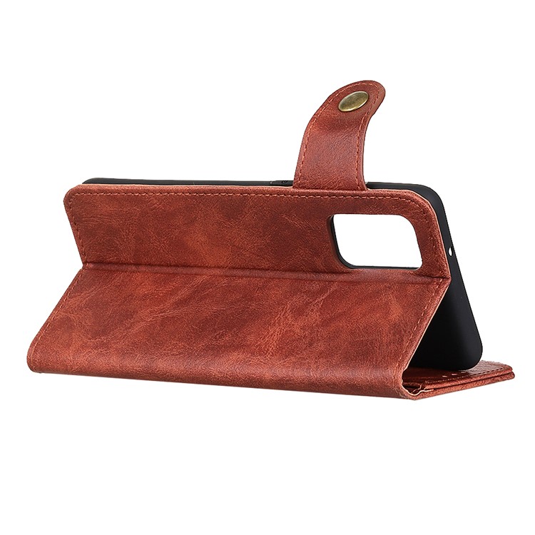 S-Shaped Crazy Horse PU Leather Stand Protective Case for Samsung Galaxy S20 Plus - Brown-11