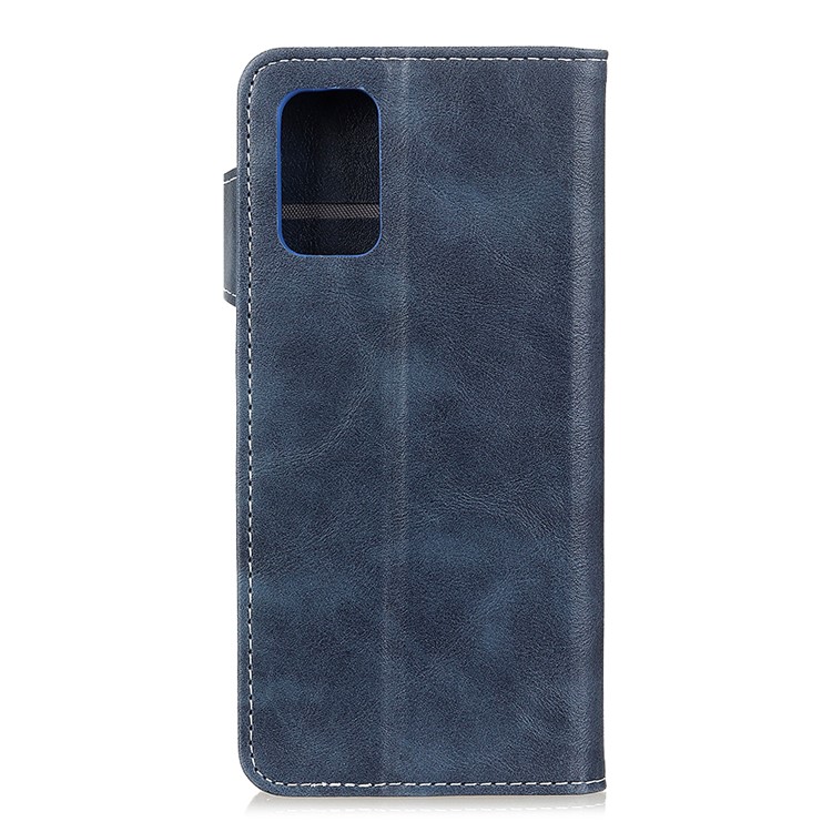 S-shaped Cowhide Texture Leather Stand Wallet Protective Casing for Samsung Galaxy S20 Ultra - Blue-10