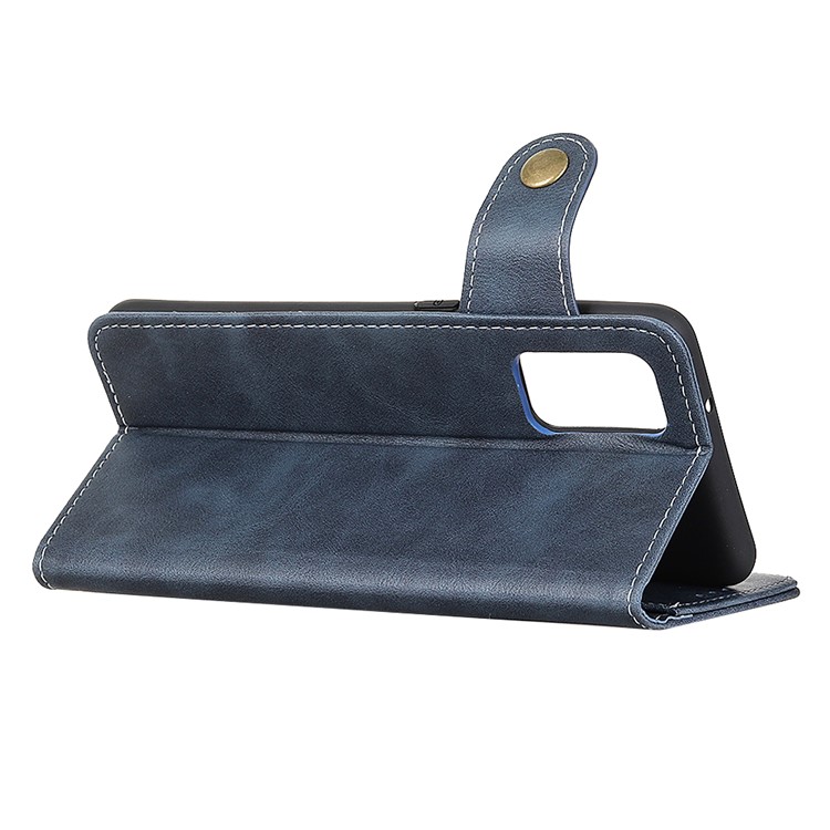 S-shaped Cowhide Texture Leather Stand Wallet Protective Casing for Samsung Galaxy S20 Ultra - Blue-11