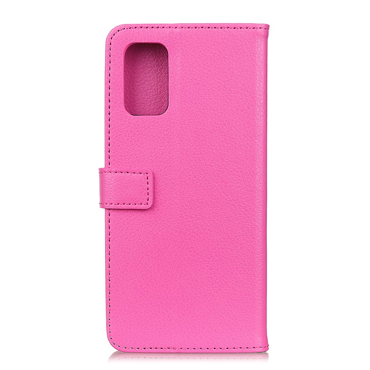 Litchi Skin Flip Leather Cell Shell for Samsung Galaxy S20 Plus - Rose-10