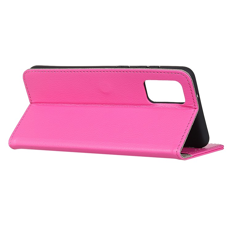 Litchi Skin Flip Leather Cell Shell for Samsung Galaxy S20 Plus - Rose-11