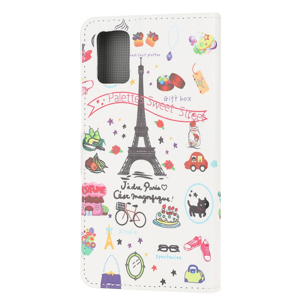 For Samsung Galaxy A51 Pattern Printing Wallet Leather Cover with Stand - Palettes Sweet Street-3
