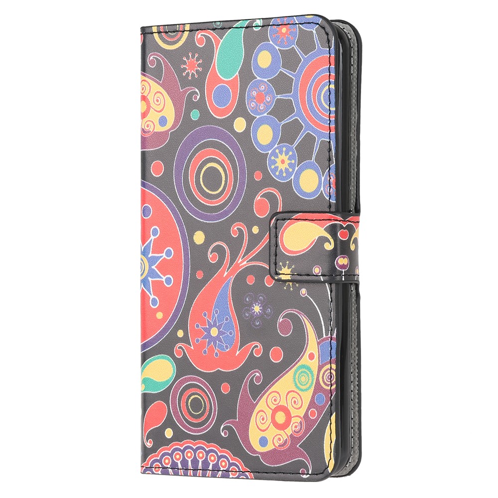 Para Samsung Galaxy A51 Pattern Printing Willet Cover Con Soporte Ajustable - Flor de Paisley