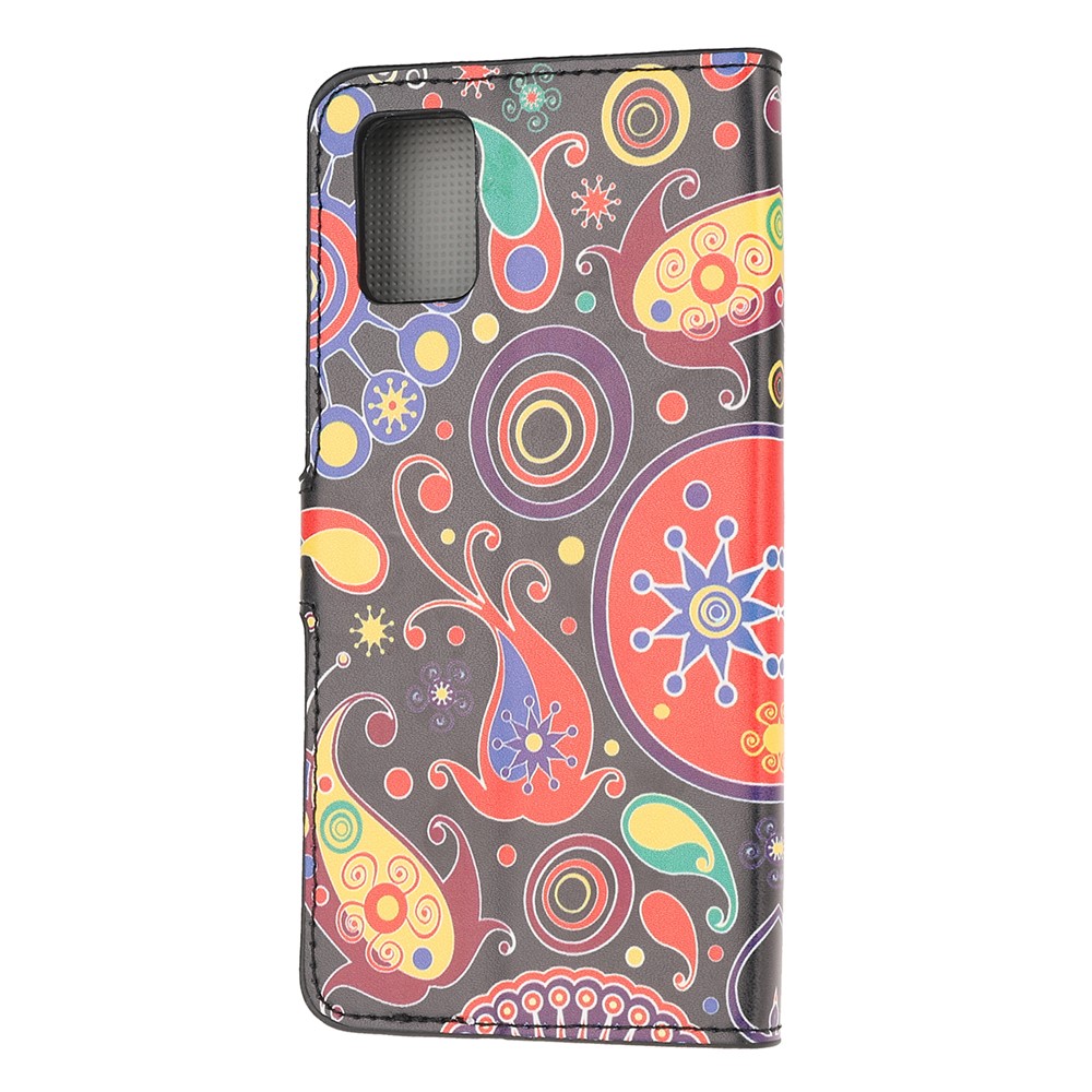 Para Samsung Galaxy A51 Pattern Printing Willet Cover Con Soporte Ajustable - Flor de Paisley