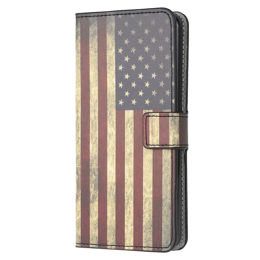 Para Samsung Galaxy A51 Pattern Printing Willet Cover Con Soporte Ajustable - Bandera Vintage Estadounidense-2