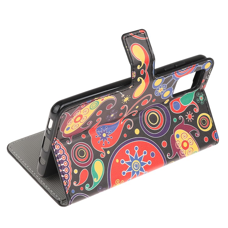 Pattern Printing Wallet Stand Leather Case for Samsung Galaxy A71 - Paisley Flower-4