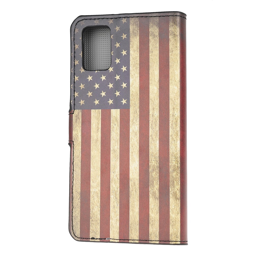 Pattern Printing Wallet Stand Leather Case for Samsung Galaxy A71 - Vintage US Flag-3