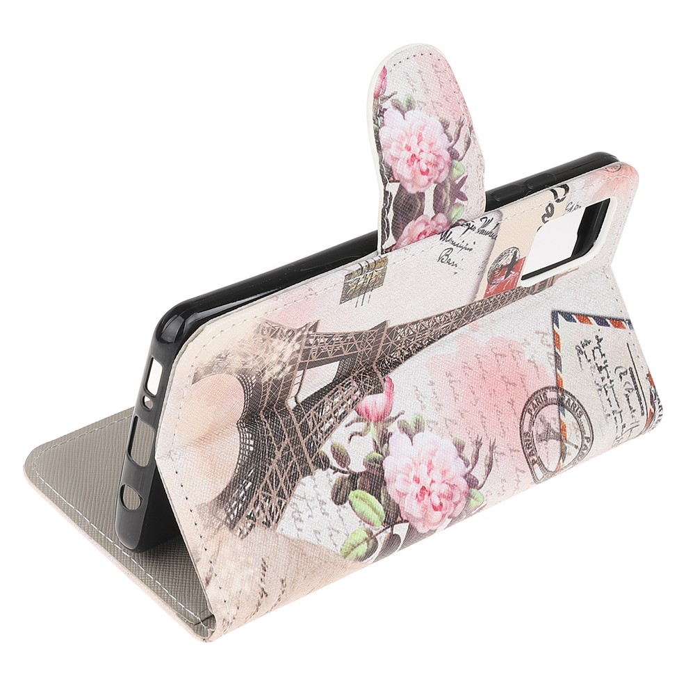 For Samsung Galaxy A71 Pattern Printing Wallet Stand Leather Mobile Shell Cover - Eiffel Tower-4