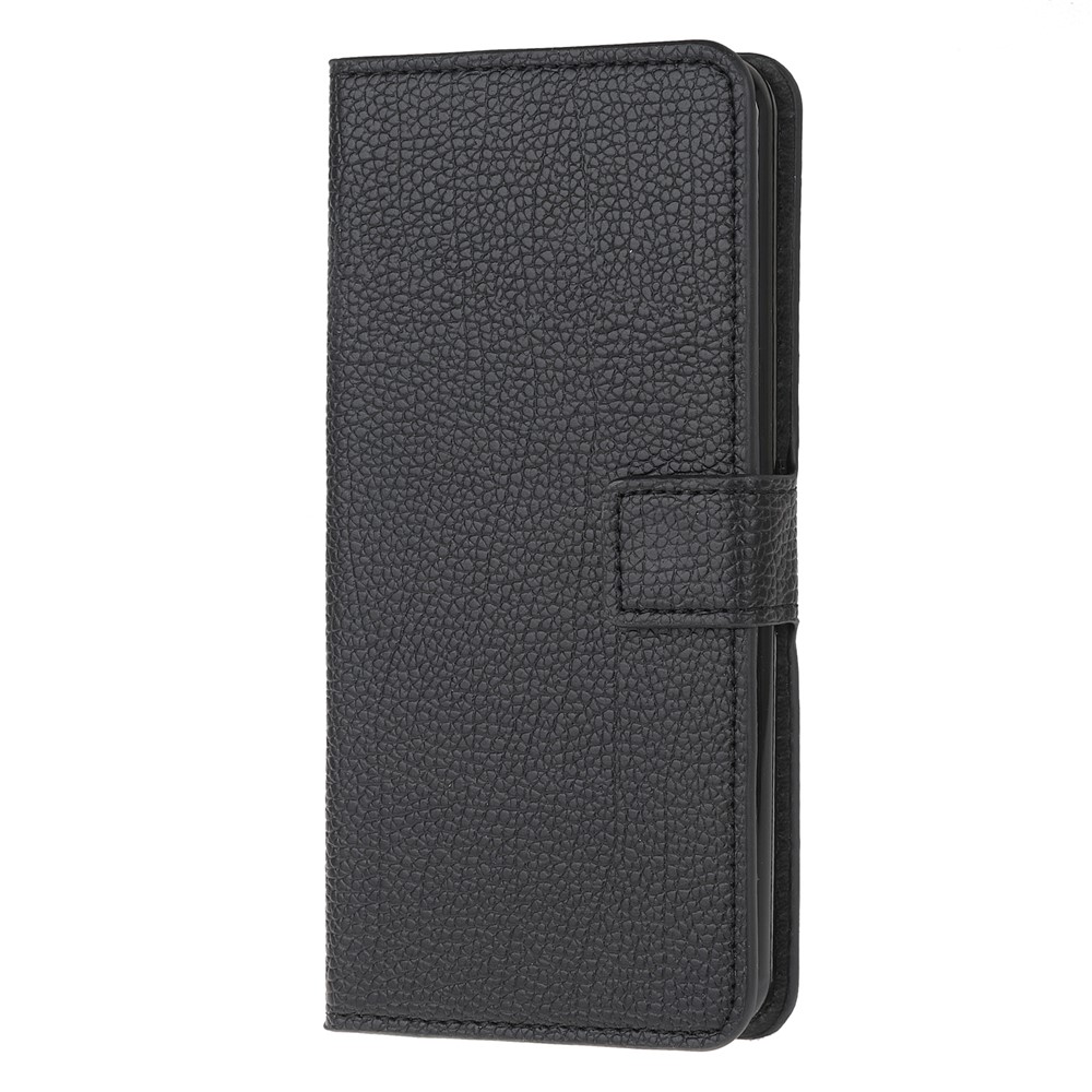 Litchi Grain Wallet Stand Leather Shell for Samsung Galaxy A71 - Black-2