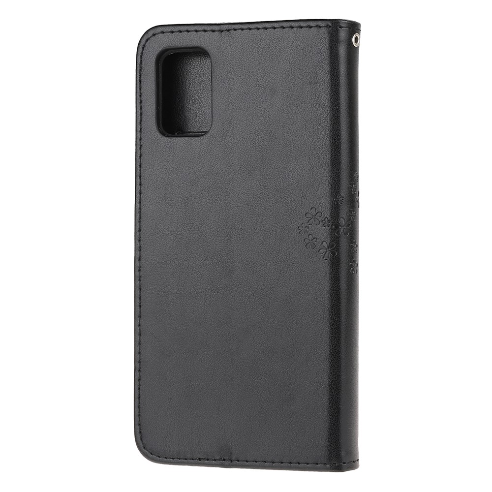 For Samsung Galaxy A51 Imprint Tree Owl Wallet Leather Protective Case - Black-3