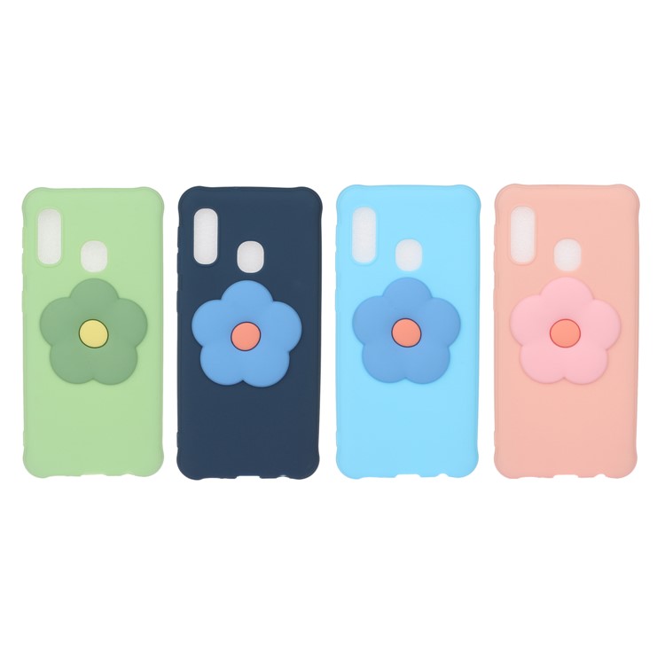 3D Flower Pattern TPU Casing for Samsung Galaxy A40 - Pink-6