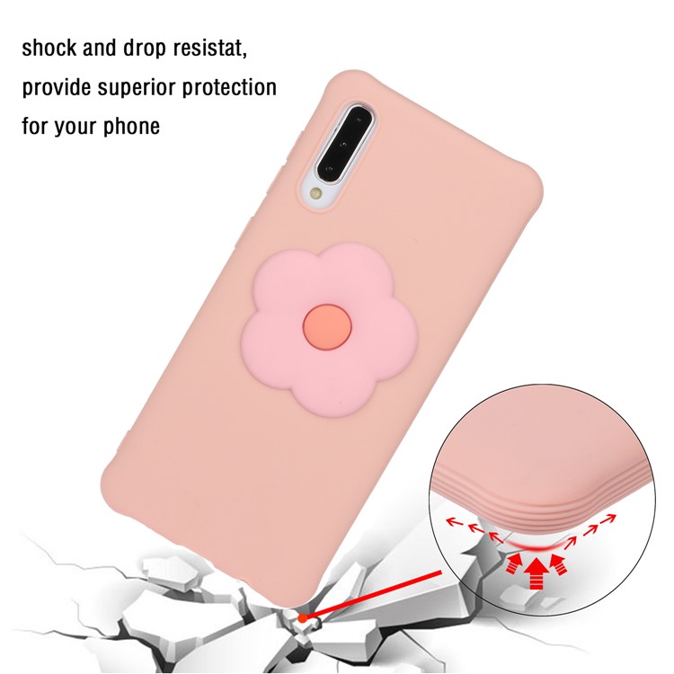 3D Flower Pattern TPU Covering for Samsung Galaxy A50 - Pink-2