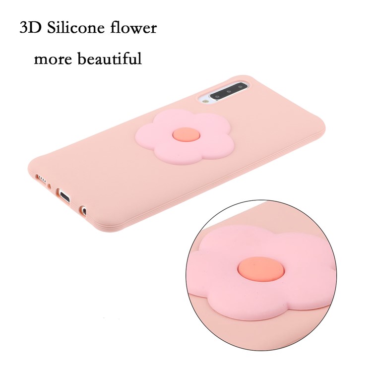 3D Flower Pattern TPU Covering for Samsung Galaxy A50 - Pink-4