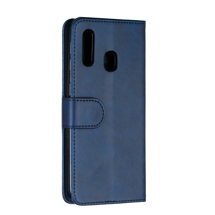 Zipper Pocket 9 Card Slots Leather Wallet Case for Samsung Galaxy A20e - Blue-6
