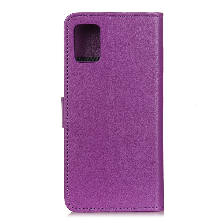 Classic Litchi Skin Wallet Leather Stand Case for Samsung Galaxy S20 Ultra - Purple-10
