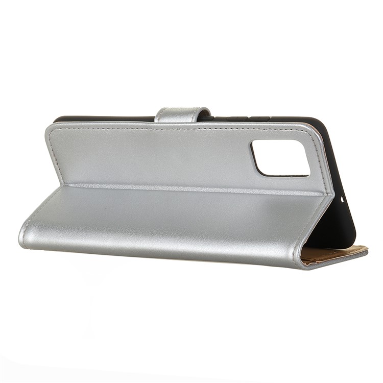 Leather Wallet Design Case for Samsung Galaxy S20 Ultra - Silver-8