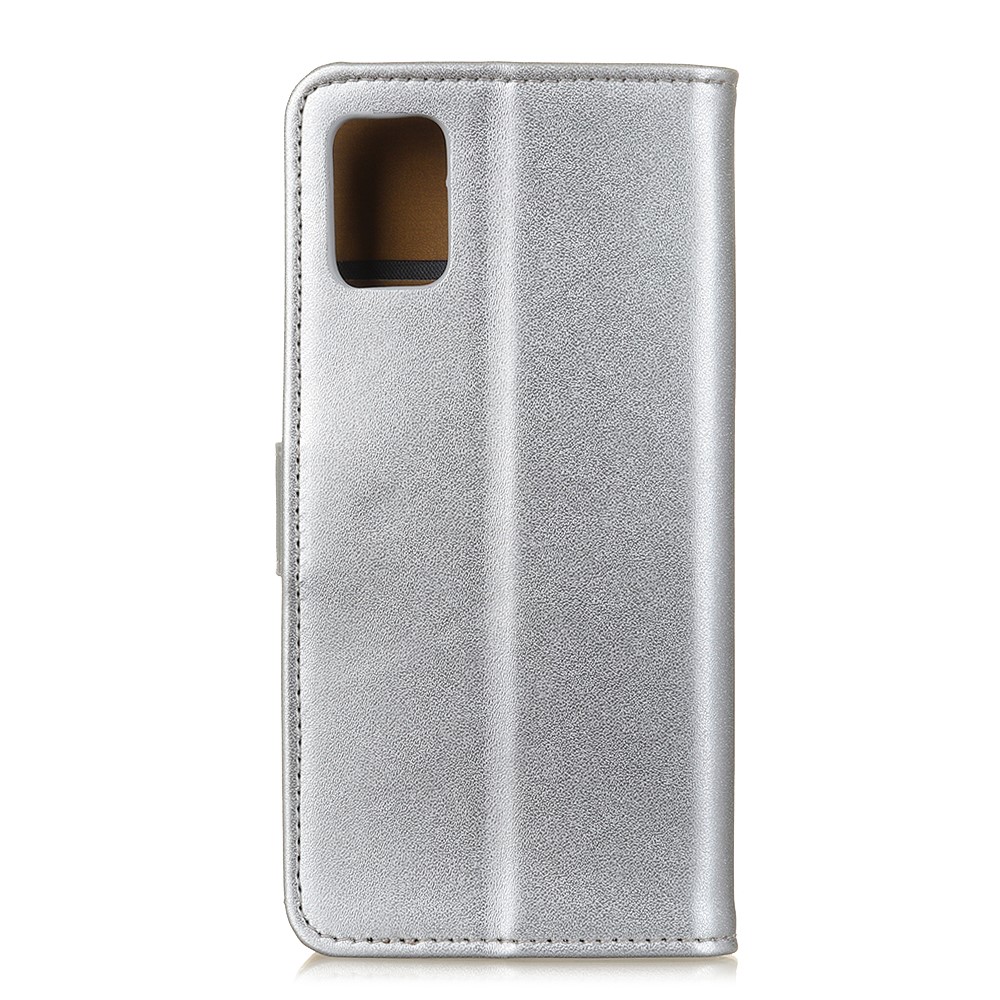Magnetic Leather Wallet Case for Samsung Galaxy S20 - Silver-7