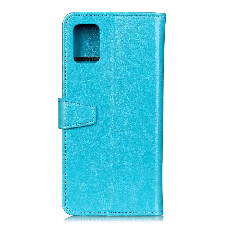 Fou Étui Portefeuille En Cuir De Cheval Pour Samsung Galaxy S11e - Bleu-10