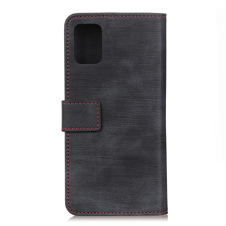Jean Texture Tissu Support Portefeuille Couverture De Téléphone En Cuir Flip Pour Samsung Galaxy S11e - Noir-10