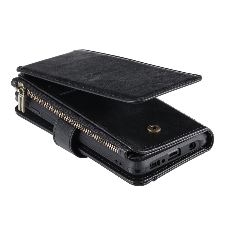 Multi-functional Retro Leather Wallet Case Covering for Samsung Galaxy S10 - Black-29