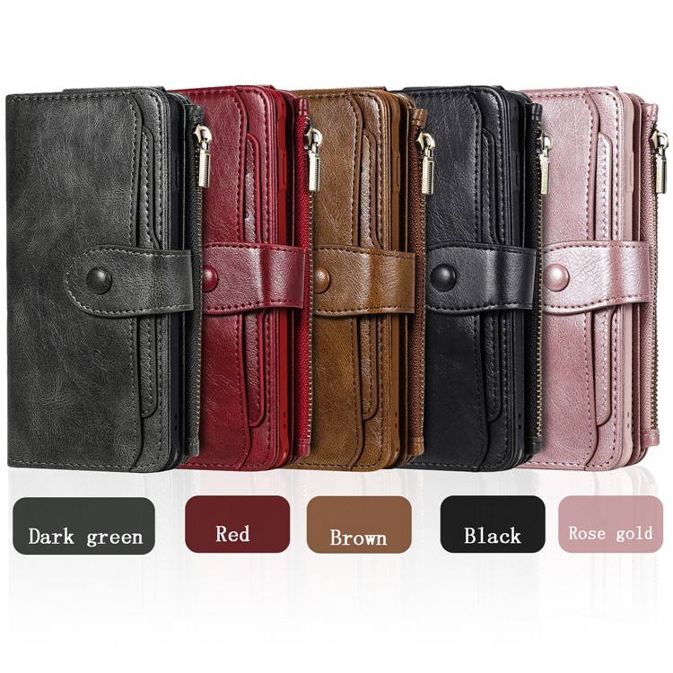 Multi-functional Retro Leather Wallet Case Covering for Samsung Galaxy S10 - Black-31