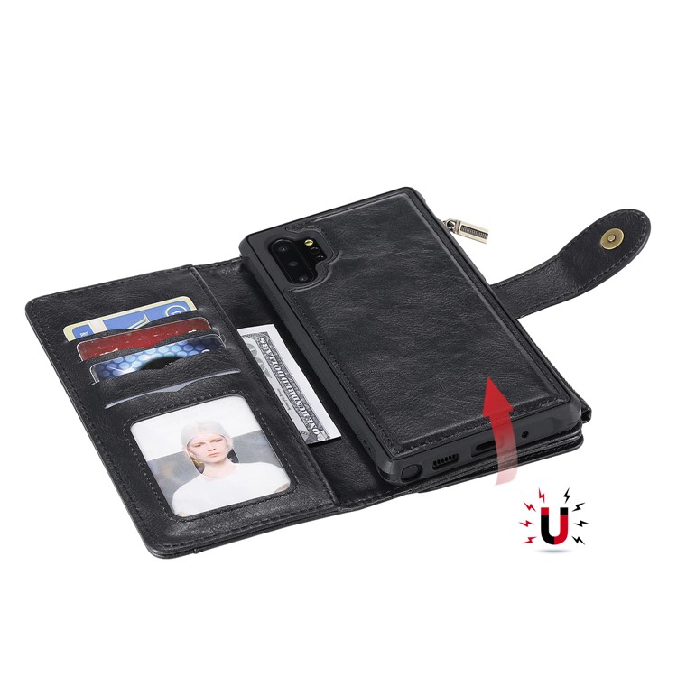 Multi-functional Retro Leather Wallet Case with Stand for Samsung Galaxy Note 10 Plus 5G/Note 10 Plus - Black-25