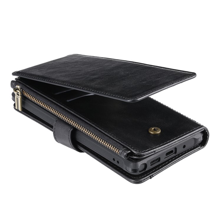 Multi-functional Retro Leather Wallet Case with Stand for Samsung Galaxy Note 10 Plus 5G/Note 10 Plus - Black-29