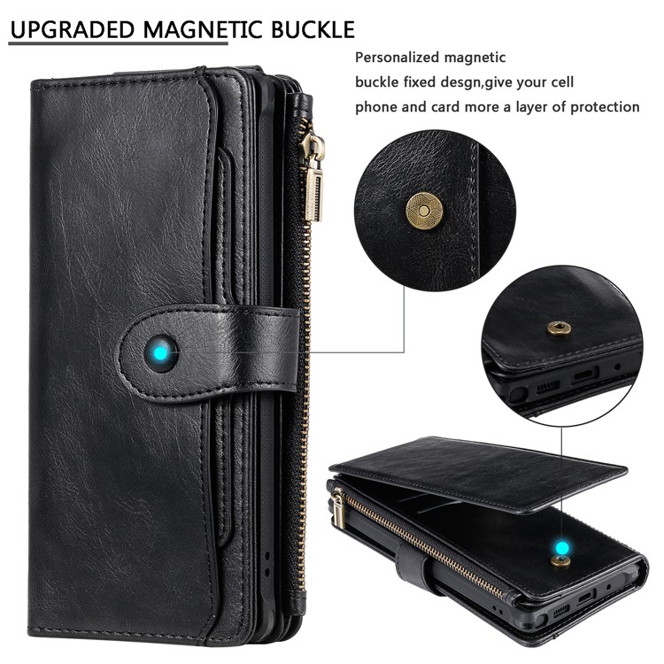 Multi-functional Retro Leather Wallet Case with Stand for Samsung Galaxy Note 10 Plus 5G/Note 10 Plus - Black-6