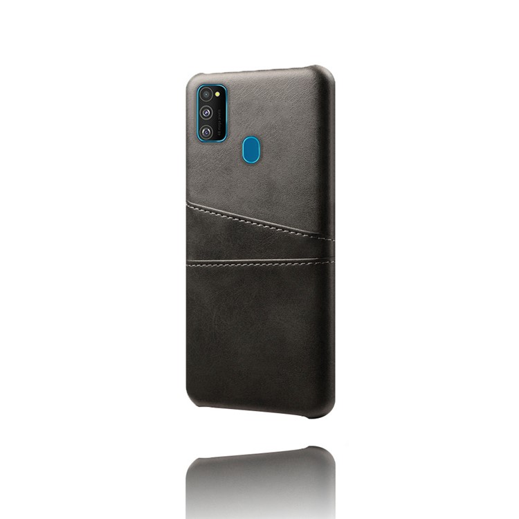 KSQ PU Leather Coated Plastic Case with Dual Card Slots for Samsung Galaxy M30s - Black-5