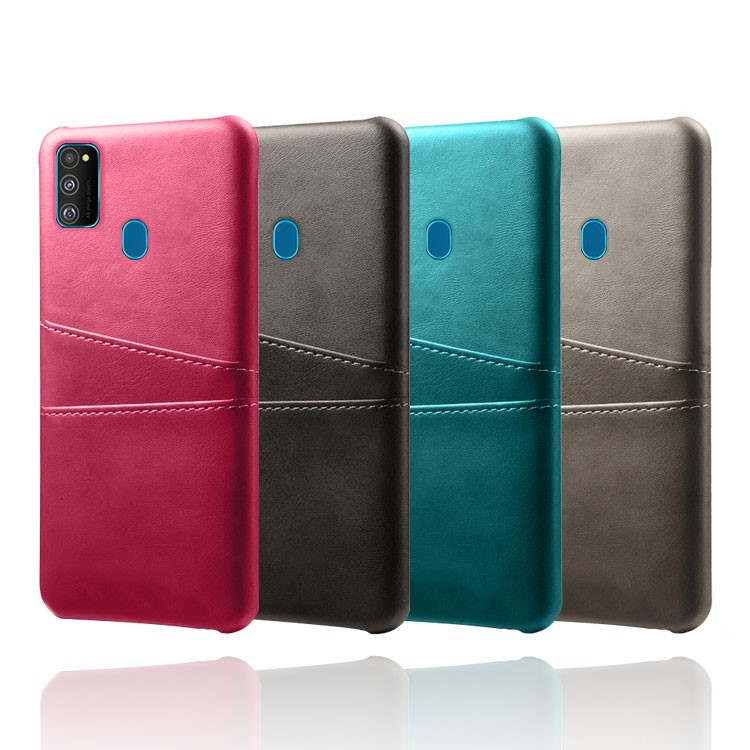 KSQ PU Leather Coated Plastic Case with Dual Card Slots for Samsung Galaxy M30s - Black-6