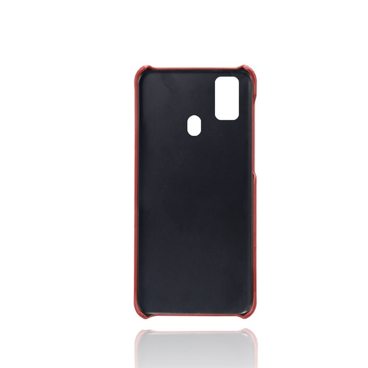 KSQ PU Leather Coated Plastic Case with Dual Card Slots for Samsung Galaxy M30s/M21 - Red-3