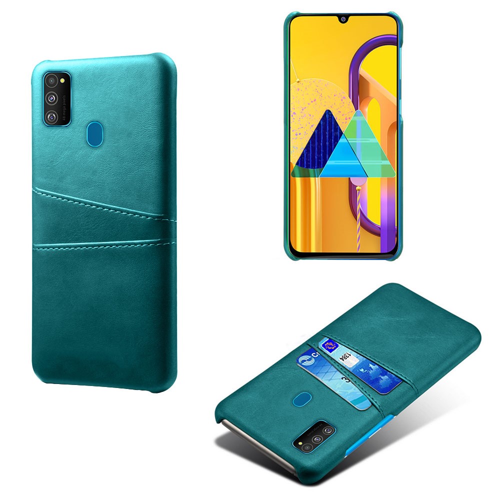 KSQ PU Leather Coated Plastic Case with Dual Card Slots for Samsung Galaxy M30s/M21 - Baby Blue-1