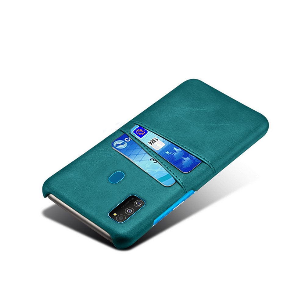 KSQ PU Leather Coated Plastic Case with Dual Card Slots for Samsung Galaxy M30s/M21 - Baby Blue-4