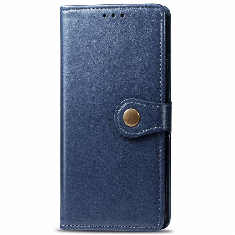 PU Leather Wallet Stand Case for Samsung Galaxy A51 - Blue-2