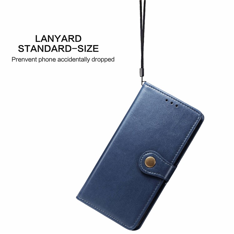 PU Leather Wallet Stand Case for Samsung Galaxy A51 - Blue-8